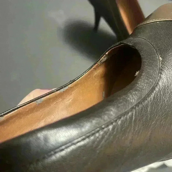 MRKT. - Women’s Stilettos Brown Leather With Bronze Cap Toe - Size 37.5 - Picture 5 of 8